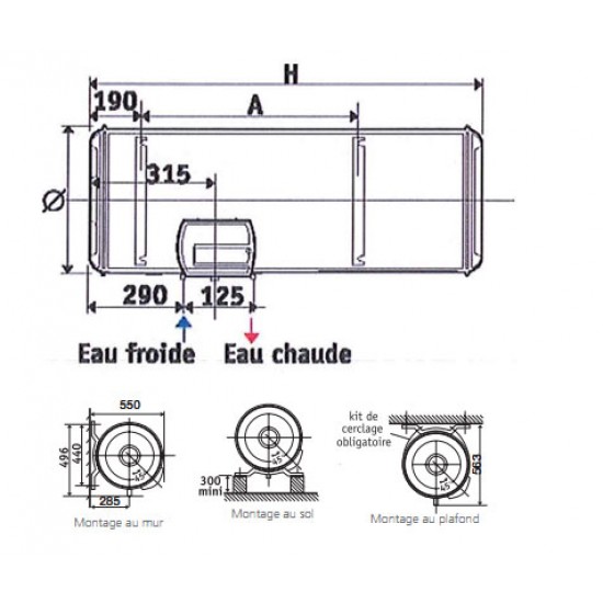 Ūdens sildītājs  ATLANTIC O'PRO HM150L(873211)horizontāls